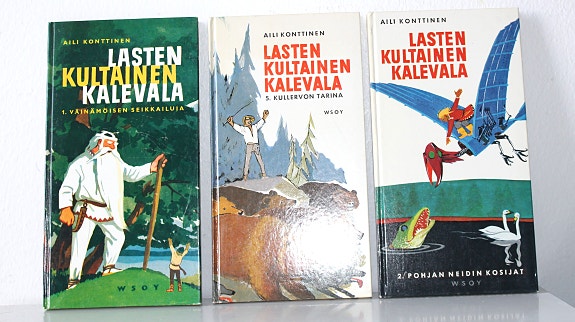 Lasten kultainen Kalevala 3 kpl kirjoja  lukemattomassa kunnossa