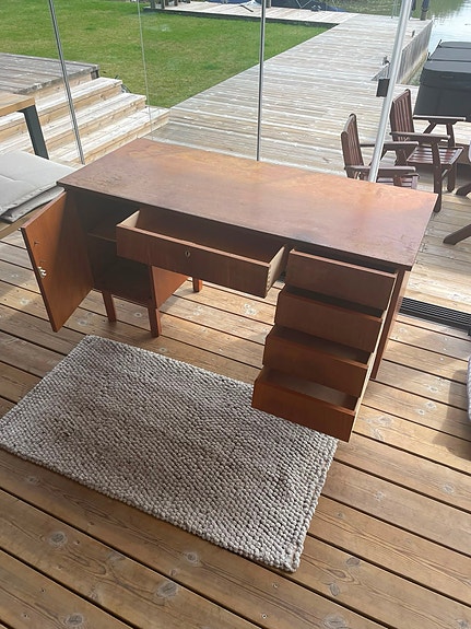 50-60 luku Teak vintage työpöytä/ kirjoituspöytä