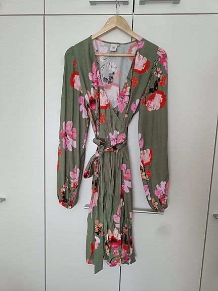 Kaiko wrap dress, cherry blossom koko S