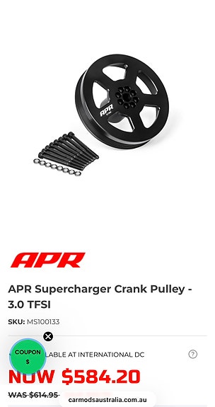 Audi APR ahdin kampiakselin hihnapyörä + moniurahihna