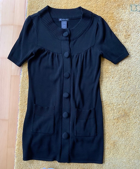 Musta tunika / minimekko, 80 % silkki / silkkineulos, kerran käytetty, S-M