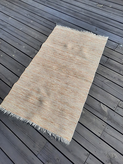 Puuvillainen muovimatto beige-valkoinen