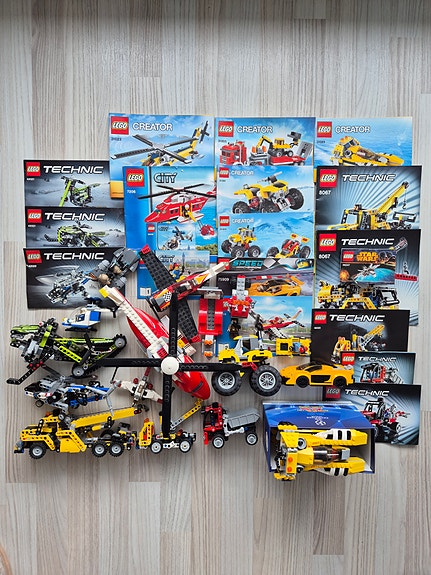 Lego (Technic, City, Creator) settejä ohjeineen