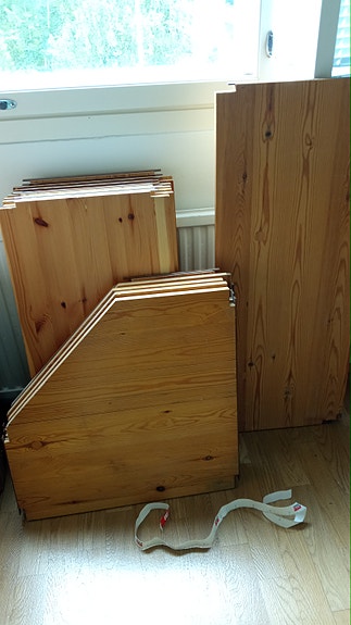 Lundia kulmahyllyjä ja 40×100 hyllyj
