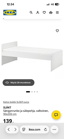 IKEA yhden hengen lasten sänky valkoinen