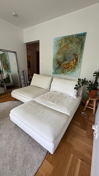 IKEA valkoinen kulmasohva / divaanisohva