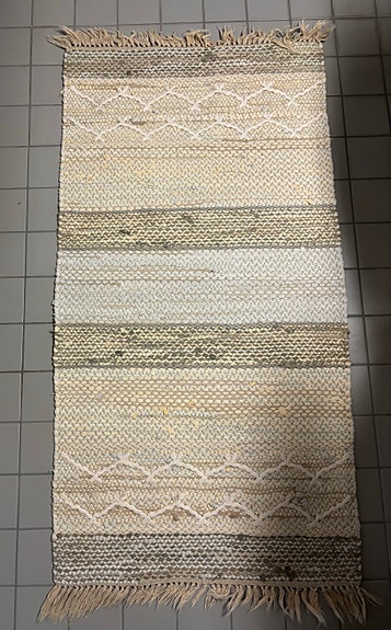 puuvillamatto 118x66, beige-valkoinen