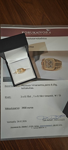 Kultainen kantasormus 14k
