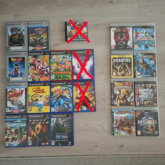 19 kpl PS1, PS2 ja PS3 pelejä, kaikki kerralla