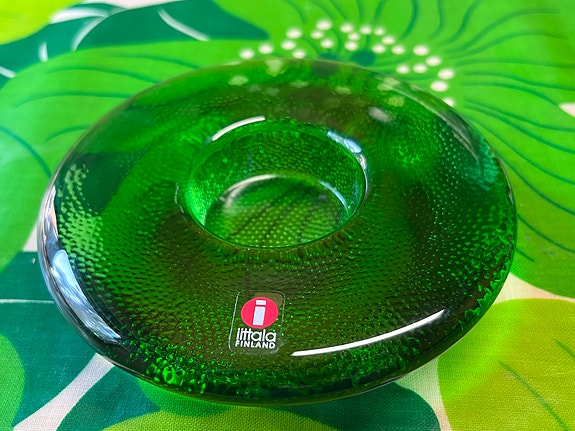 Iittala Nappi tuikkulyhty vihreä lasi Markku Salo