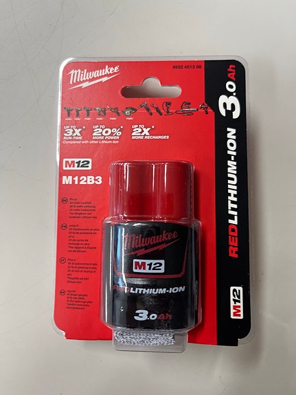 Milwaukee M12B3 REDLITHIUM-ION akku 12V 3,0Ah