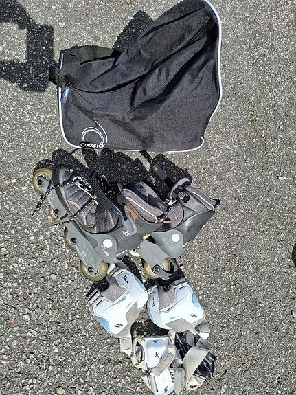 K2 Velocity Ti W rullaluistelusetti suojilla ja kassilla (40,5)