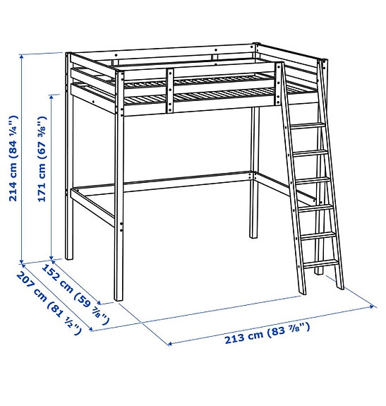 IKEA Storå valkoinen parvisänky tikkailla