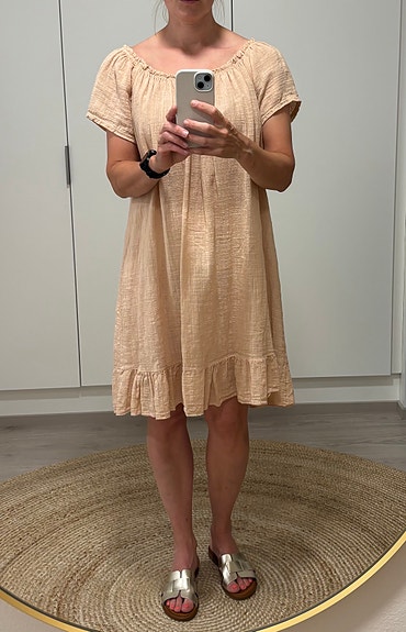 Offshoulder mekko vanha roosa S-M