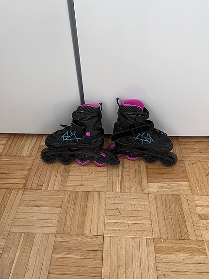 Lasten rullaluistimet koko 37 musta–pinkki