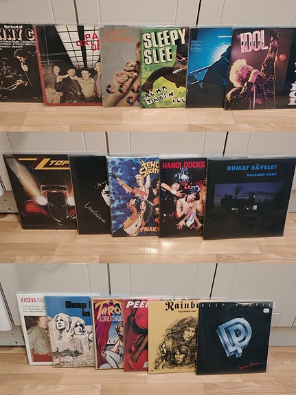 LP Vinyyli levyjä Rainbow, Deep Purple, ym..