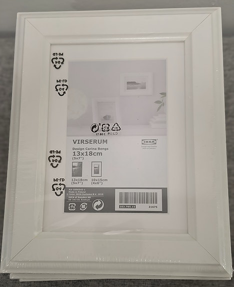 Ikea Virserum valkoinen valokuvakehys 13x18 cm