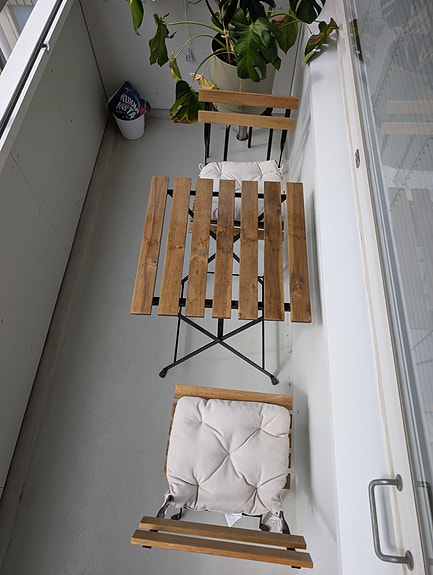 IKEA TÄRNÖ Parvekekalustesetti pöytä ja 2 tuolia puu/metalli