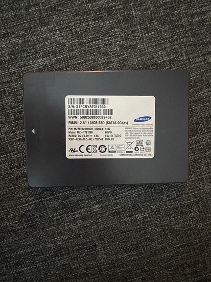 Samsung PM851 2,5" 128GB SSD SATA