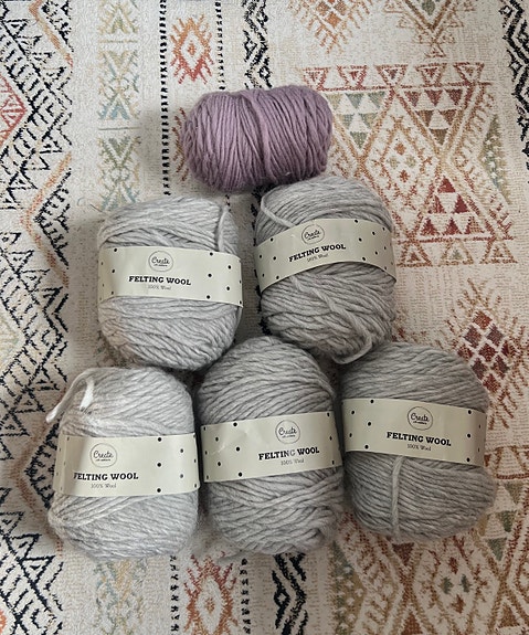 Adlibris Felting Wool harmaa villalanka 5x100 g