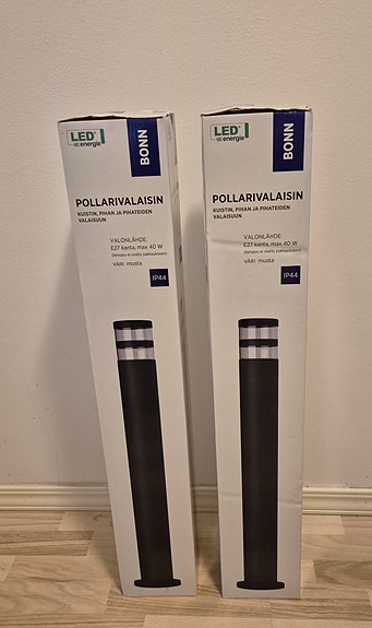 Led pylväsvalaisin ulkokäyttöön, musta, 2 kpl
