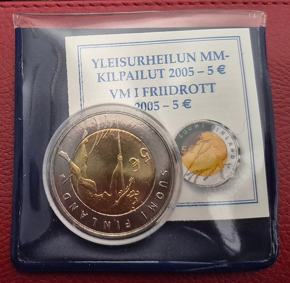 Suomi 5 € juhlaraha Yleisurheilun MM-kilpailut 2005