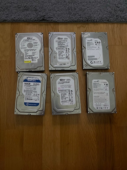 Seagate ja Western Digital kovalevyt 6 kpl