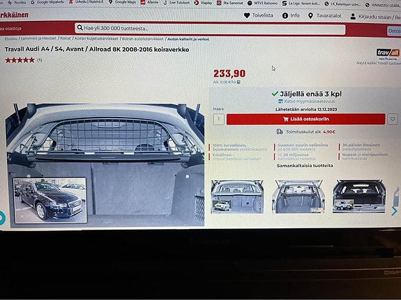Travall koiraverkko Audi A4 Avant / Allroad B8 2008–2016