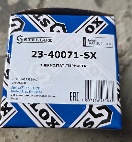 Termostaatti Chrysler, Jeep, Dodge, Mini, Mitsubishi