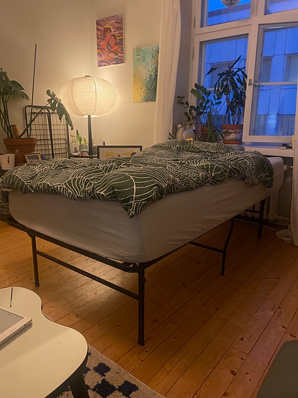 Memory foam mattress and metal bed frame