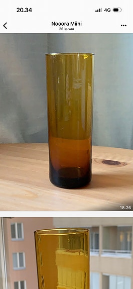 Iittala Nuutajärvi vintage korkea juomalasi