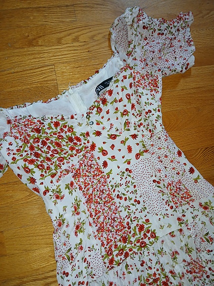 Vintage tyylinen maalaisromanttinen maxi mekko