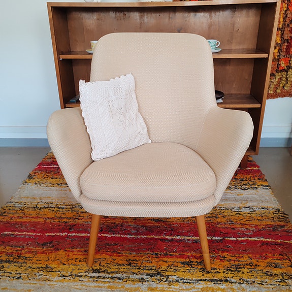 Kaunis vanha Hjort af Örnäsin Pedro vintage nojatuoli