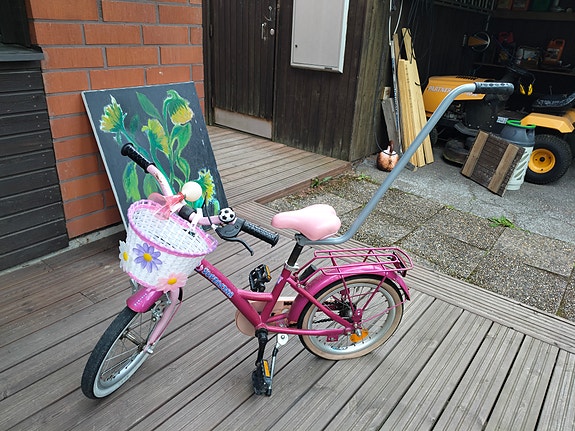 Tunturi lasten pyörä 16" + apukahva