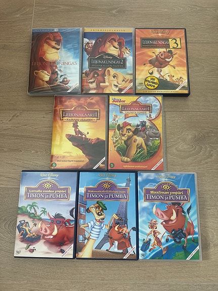 Dvd: Leijonakuningas piirrettyjä x 8