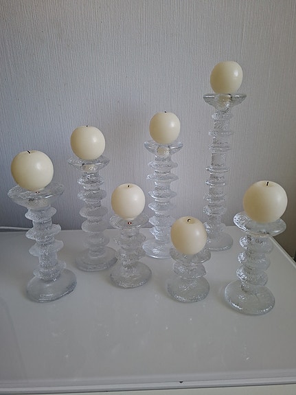 Iittala Festivo lasikynttilänjalat, 1-6 ja 8 solmua