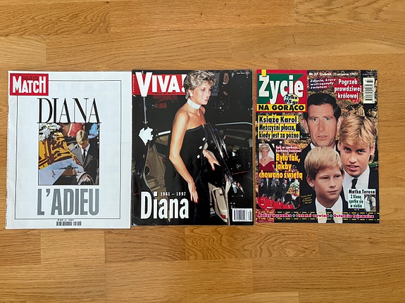 Theme Princess Diana, Paris Match, Viva, Zycie magazines