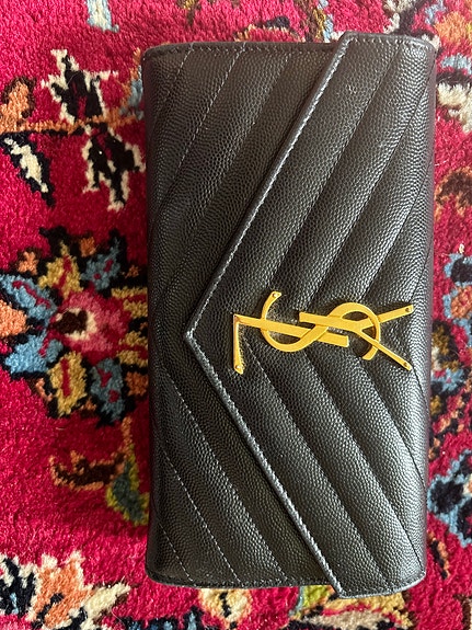 YSL nahkainen musta olkalaukku / clutch naisille