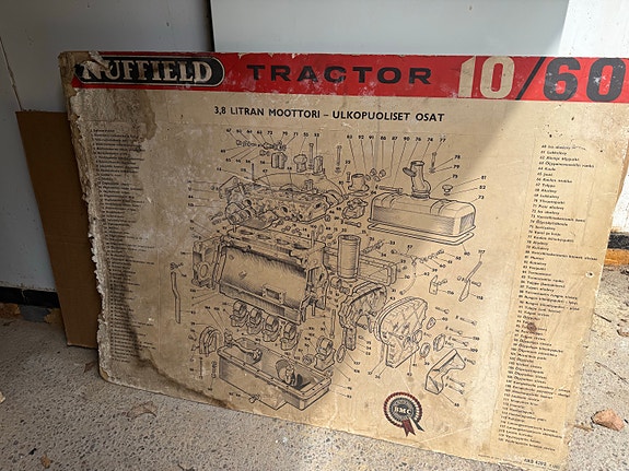 Nuffield Tractor 10/60 räjäytyskuvat ja osakaaviot. Koko setti.