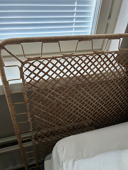 IKEA rottinkinen sängynpääty 90 cm leveään sänkyyn