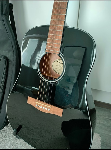 Fender CD-60 BLK akustinen kitara musta