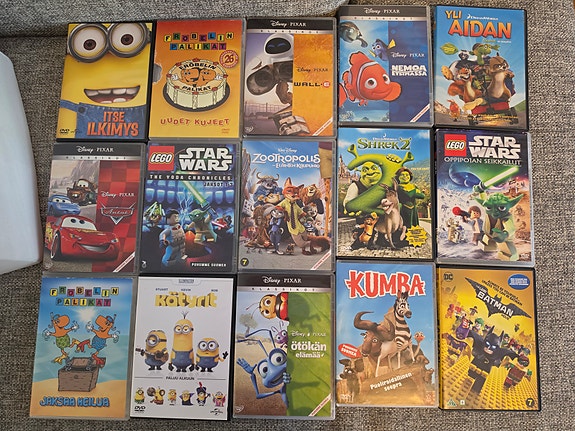 Lasten DVD-paketti 15kpl