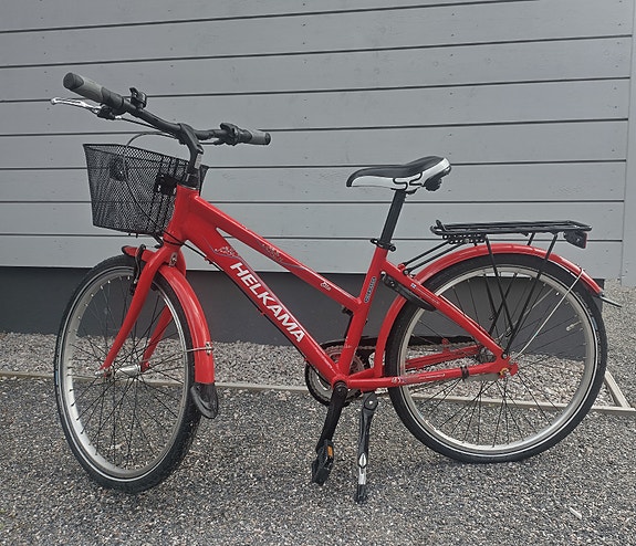Helkama Ella lasten pyörä + kypärä + etukori