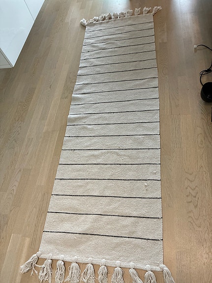 IKEA juuttijuoksija matto raidallinen luonnonvalkoinen
