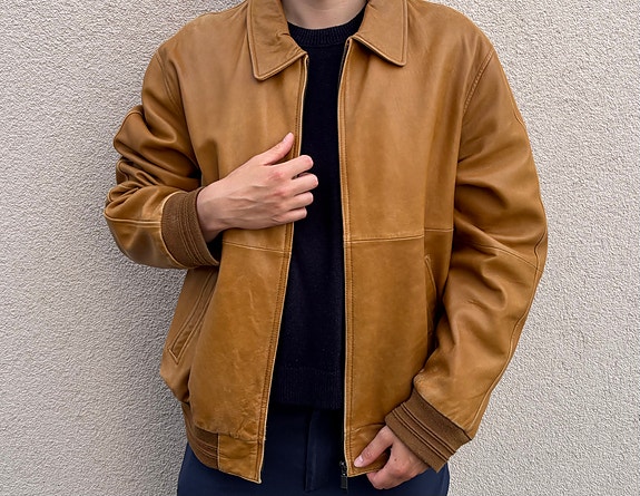 Miesten vintage-nahkatakki
