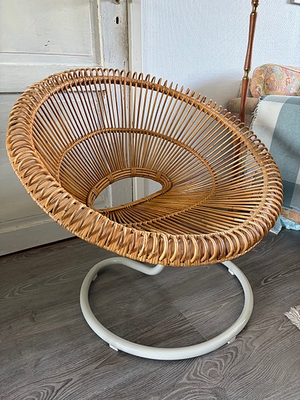 Rondo-rottinkituoli Göte Möbler Nässjö AB, 1960-luku