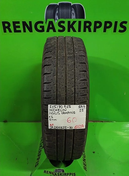 215/70R15C Michelin Agilis Camping 109Q kesä 5mm