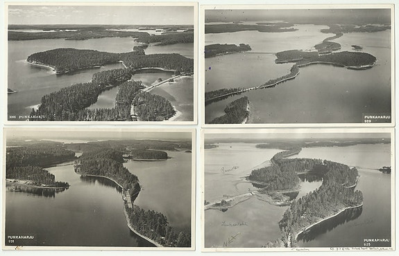 Suomi ilmakuvat postikortit 4 kpl Punkaharju