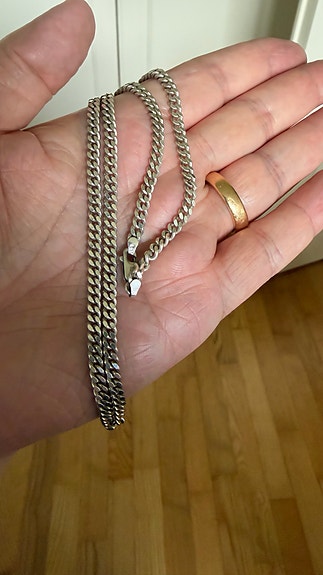 Hopeinen panssariketju 55cm