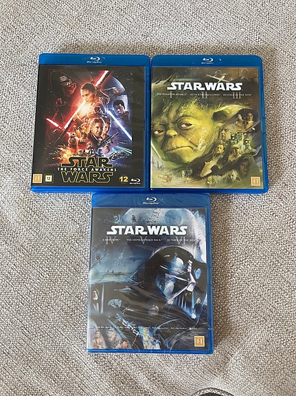 3 kpl Star Wars Blu-ray elokuvia